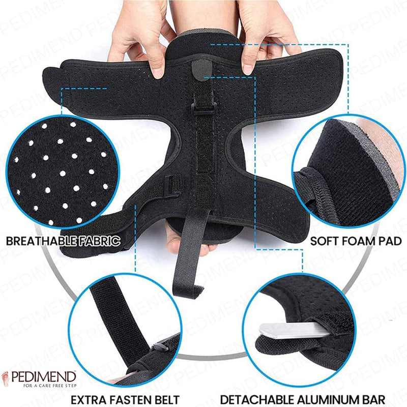 Pedimend Plantar Fasciitis Night Splint Drop Foot Orthotic Brace for Flat Feet, Heel, Arch Foot Pain, Achilles Tendonitis (1PCS + 1PCS Massage Ball) Trigger Point- Strengthen Muscles- Foot Massager - NewNest Australia