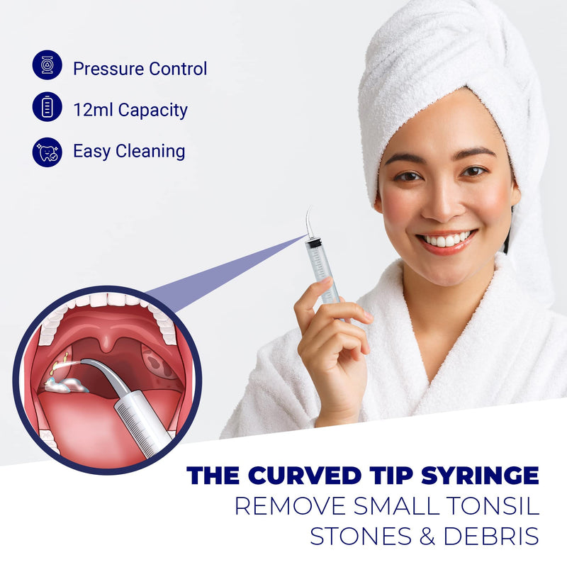 Orali Tonsil Stone Remover Set For Removing And Preventing Tonsil Stones, Combats Bad Breath, Relieves A Sore Throat, Syringe, Tonsil Stone Remover With Led Light And Tongue Cleaner - NewNest Australia