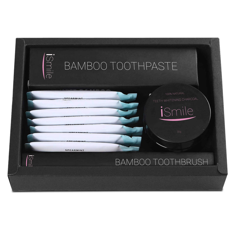 iSmile 7 Day Bamboo and Coconut Whitening with Activated Charcoal Whitening Kit | Dentist Results at Home | 100% Natural | Gently Removes Stubborn Stains from Tobacco, Wine, Coffee - NewNest Australia