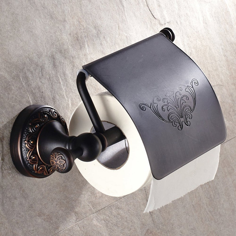 Leyden Brass Toilet Paper Holder, Oil Rubbed Bronze Tissue Roll Holder Storage with Cover for Bathroom - NewNest Australia