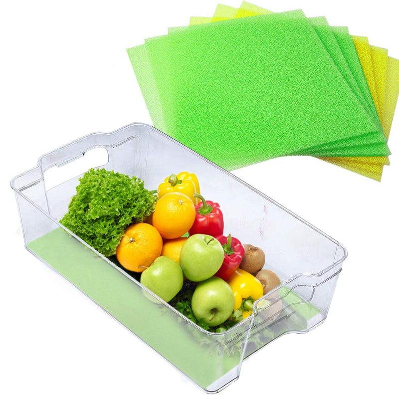 NewNest Australia - Dualplex Fruit & Veggie Life Extender Liner for Refrigerator Fridge Drawers, 12 X 15 Inches, 6 Pack Includes 3 Yellow 3 Green – Extends The Life of Your Produce Stays Fresh & Prevents Spoilage 