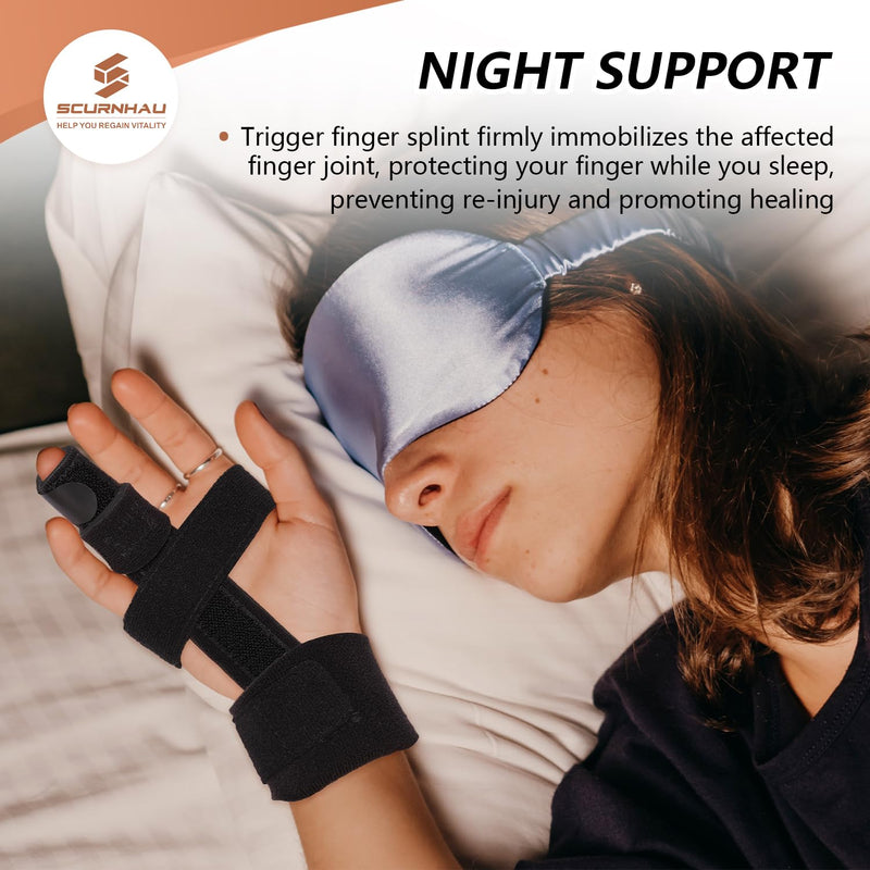 Scurnhau Finger Splint Middle Finger Splint Small Finger Bandage For Index Finger Ring Finger Orthosis For Broken Finger Trigger Finger Fracture - Left And Right Hand, S/M - NewNest Australia