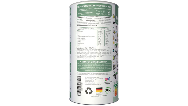 ORGANIC protein vegan | DE-ÖKO-006 | 10 plant-based protein sources | Without sweeteners | Without soy & gluten | Premium quality from Lake Constance | Made in Germany (1000g, natural) - NewNest Australia