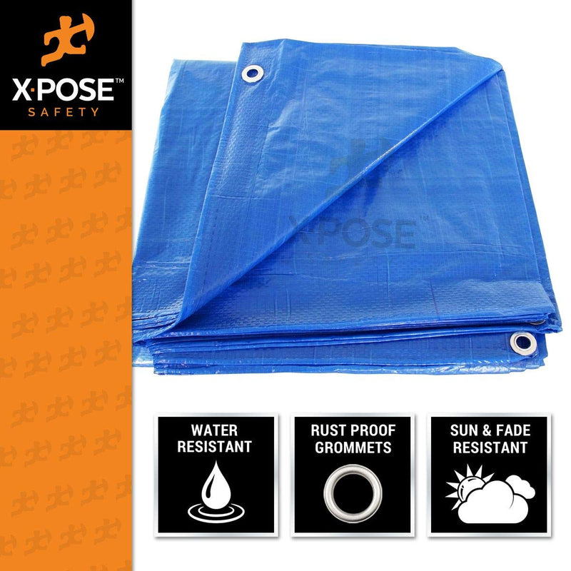 Better Blue Poly Tarp 5' x 7' - Multipurpose Protective Cover - Lightweight, Durable, Waterproof, Weather Proof - 5 Mil Thick Polyethylene - by Xpose Safety - NewNest Australia