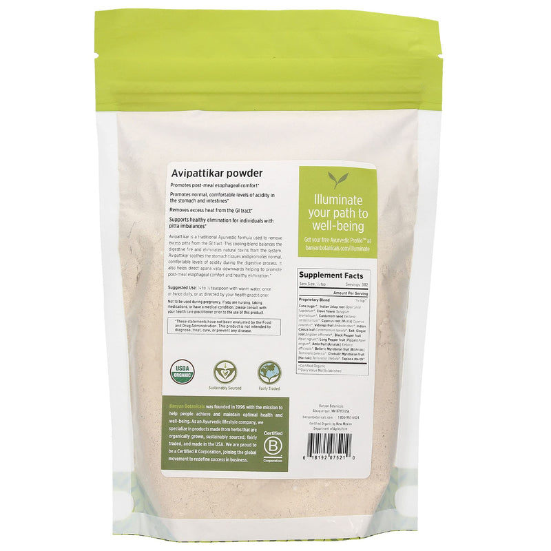 Banyan Botanicals Organic Avipattikar Powder - 1 lb - with Cardamom, Vidanga, Ginger - Traditional Ayurvedic Formula to Soothe The Digestive Tract*- Non-GMO Sustainably Sourced No Additives 1 Pound (Pack of 1) - NewNest Australia
