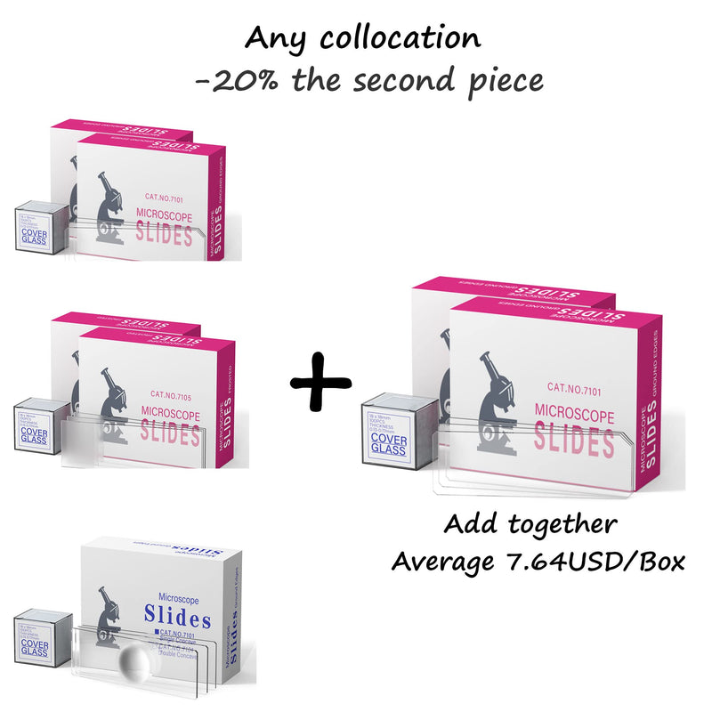 Vabiooth Rounded Edge Microscope Slides Kit, 50 Pcs Pre-Cleaned Blank Microscope Slides and 100 Pcs 22x22mm Square Coverslips Cover Glass for Monocular Binocular Trinocular Microscopes Blank Slides/150 Pcs - NewNest Australia