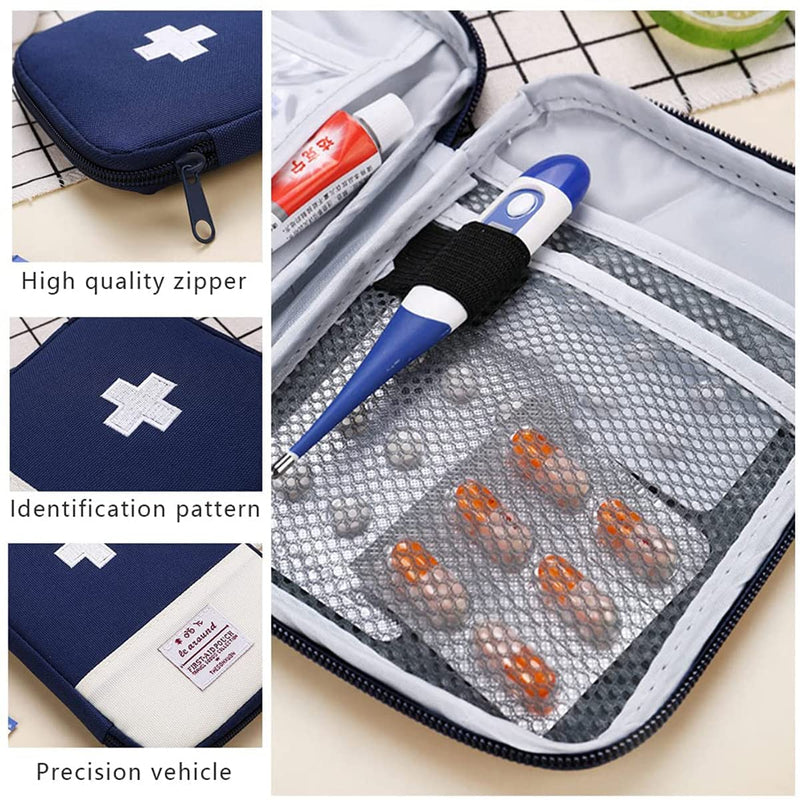 Kanyka Pack Of 2 Small Mini First Aid Bag Empty Travel Pharmacy Waterproof Children'S Emergency Box Pharmacy Bag Emergency Bag For The Office, Travel, Camping, Red - NewNest Australia