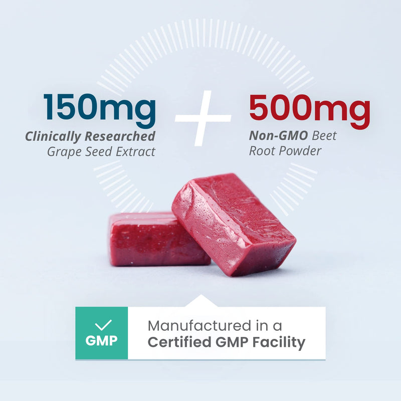 HumanN SuperBeets Memory + Focus Chews - Helps Support Brain Health & Alertness - SuperBeets Nootropic Supplement with Resveratrol & Beet Root Powder, Blueberry Pomegranate Flavor, 30 Soft Chews - NewNest Australia