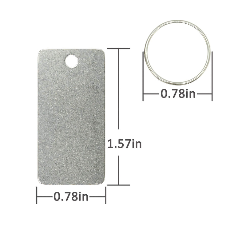 StayMax 25 Pack Rectangle Stamping Blanks Stainless Steel Blank Tags with One Hole - NewNest Australia