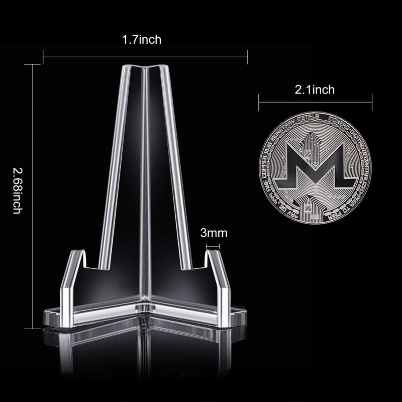 NewNest Australia - Boao 2.68 Inches Tall Mini Clear Acrylic Easel Stands Coin Display Easel, 12 Packs (Style A) 