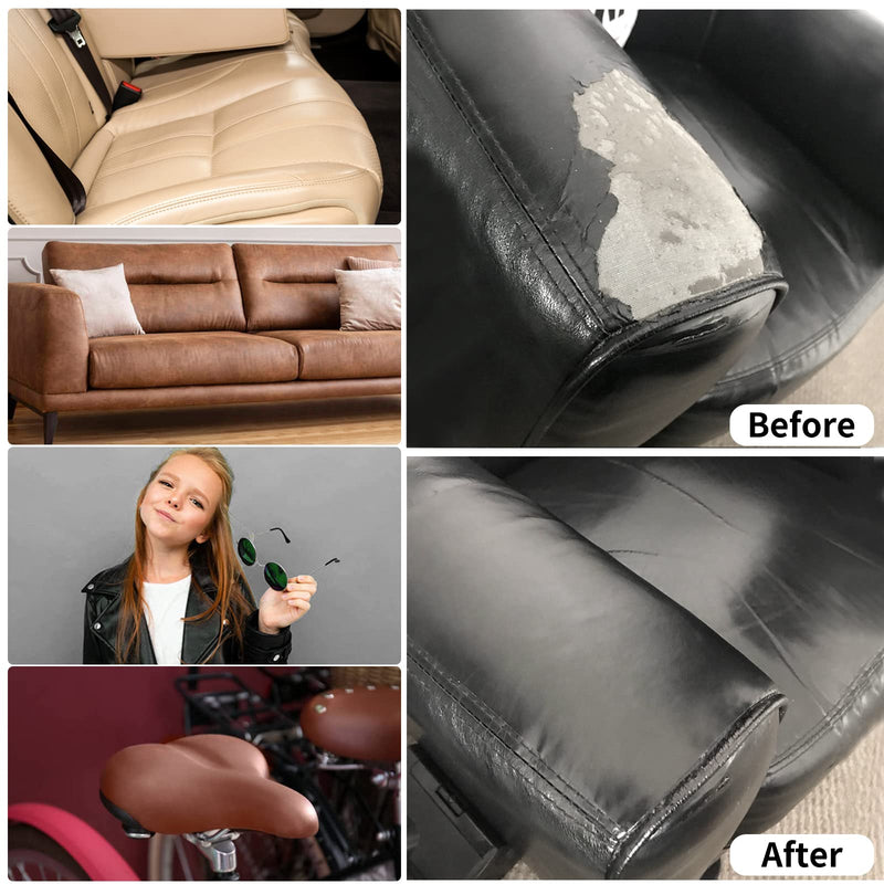 Numola Leather Repair Patch, Vinyl Repair Kit, Self-Adhesive Leather Repair Tape for Sofas, Drivers Car Seat, Couch, Handbags, Jackets (Black, 3×4 inch) Black 3X4 inch - NewNest Australia