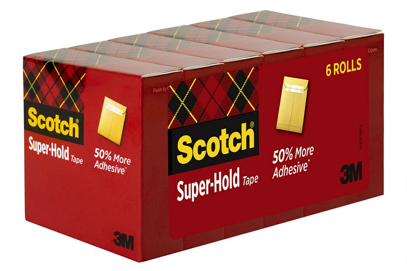 Scotch Super-Hold Tape, 6 Rolls, Transparent Finish, 50% More Adhesive, Trusted Favorite, 3/4 x 1000 Inches, Boxed (700K6) - NewNest Australia
