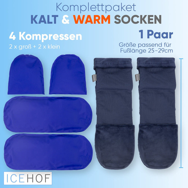 Icehof Cooling Socks With 4 Ice Packs - Soft Fabric / 1 Pair With Cooling Pads Gel Cold Therapy For Feet Toes For Chemo Therapy Rheumatism Cold Socks Chemo Unisex Size M - NewNest Australia