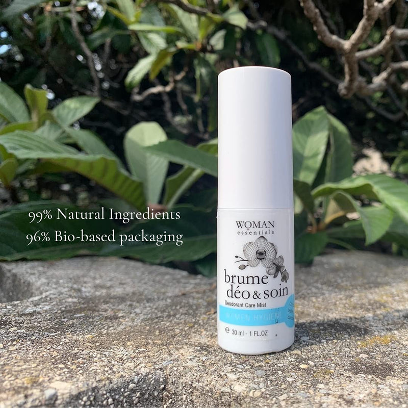 WOMAN ESSENTIALS BRUME DEO&SOIN - 24-hour Deodorizing Care Mist for Body & Intimate Use - Dry, sensitive or shaved skin - 35 ml spray. 99% Natural Ingredients. Made in France. - NewNest Australia