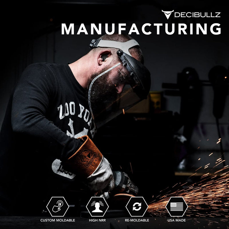 Decibullz - Custom Molded Earplugs, 31dB Highest NRR, Comfortable Hearing Protection for Shooting, Travel, Work and Concerts Black - NewNest Australia