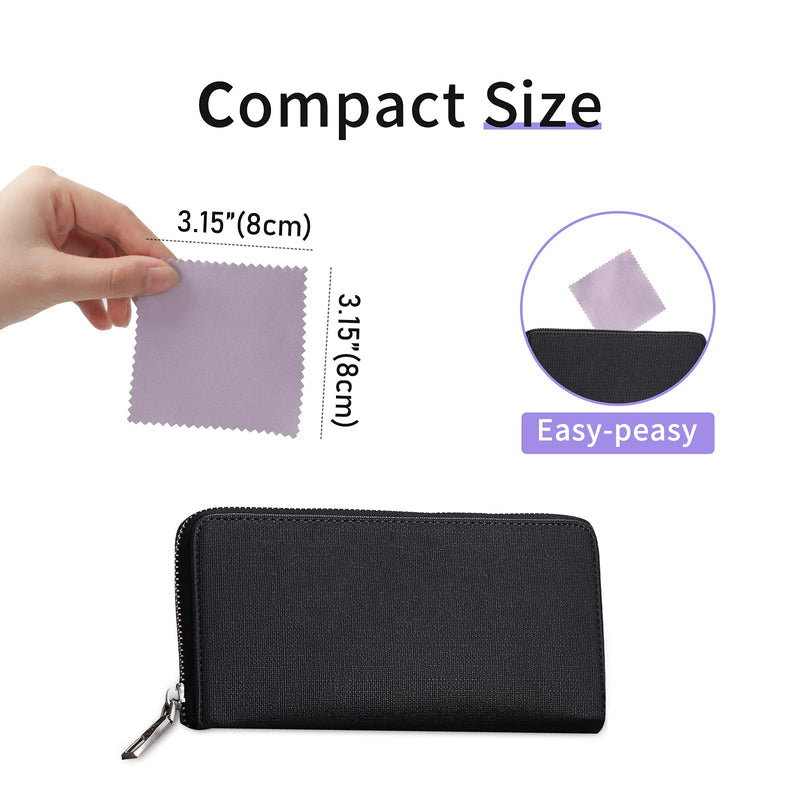 CATIFLIN 100pcs Premium Jewelry Cleaning Cloth, Silver Polishing Cloth Individually Wrapped, for Sterling Silver, Gold, Brass, Silverware, Coin, Ring, Watch and More (Purple, 3.15" x 3.15") purple - NewNest Australia