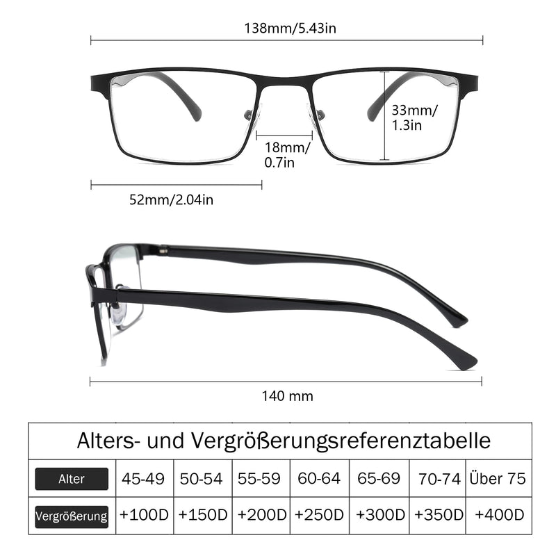 Fsread Pack of 4 Men's Reading Glasses, Lightweight Blue Light Blocking Metal Frame Men's Reading Glasses +1.50 4 Mix 1.5 x - NewNest Australia