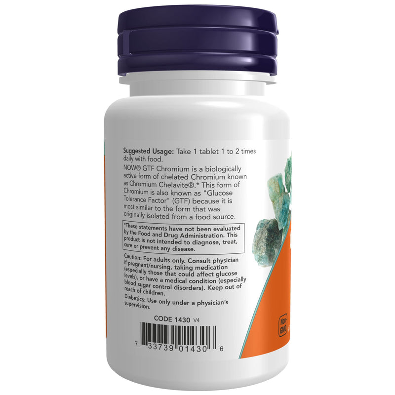 NOW Supplements, GTF (Glucose Tolerance Factor) Chromium 200 mcg, 100 Tablets - NewNest Australia