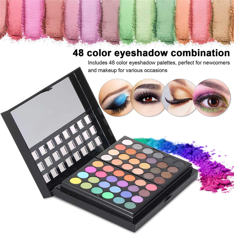 FantasyDay Holiday Gift Set 78 Colors All In One Makeup Palette Kit - 48 Colours Highly Pigmented Nudes Matte Warm Natural Eyeshadow Pallet with 18 Lipstick, 6 Concealer, 3 Blusher, 3 Shading Powder #96 - NewNest Australia