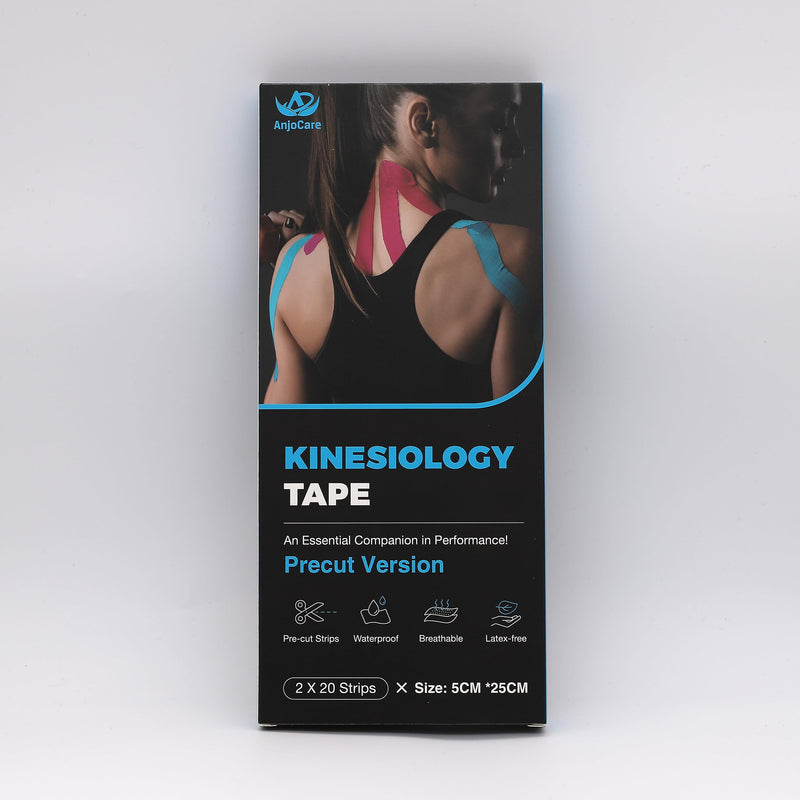 Kinesiology Tape Precut 2 Rolls, Elastic Kinesiology Therapeutic Tape for Physical Therapy, Sports and Injury Recovery, Athletic Sports Tape for Knee, Ankle & Shoulder (2 x 20 Strips) Blue & Pink - NewNest Australia