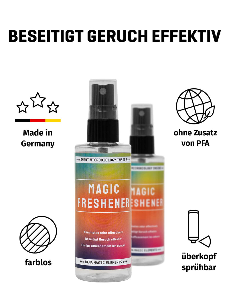 Bama Magic Freshener double pack, biodegradable shoe and textile deodorant, long-lasting effect, dermatologically tested, pH neutral, 2x100 ml transparent 100.00 ml (pack of 2) - NewNest Australia