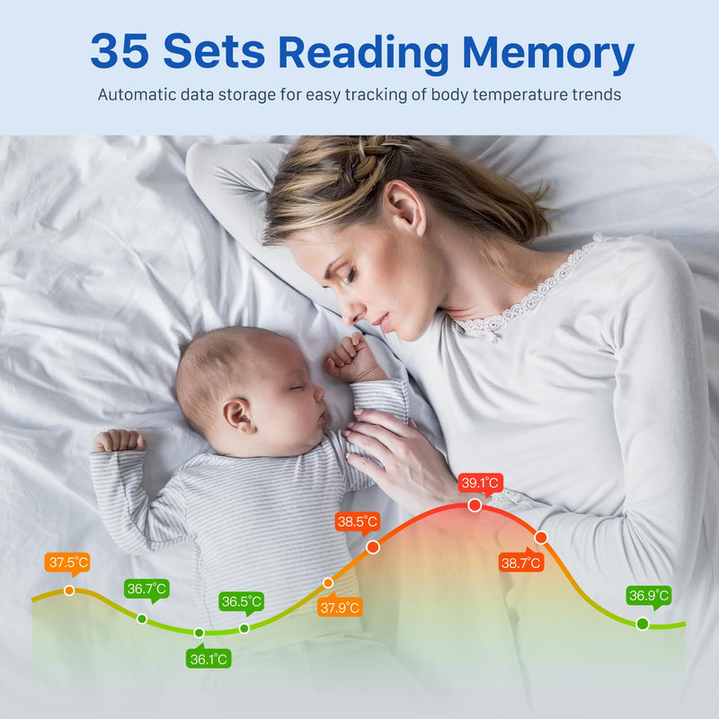 Fever thermometer contactless for babies and adults, digital forehead thermometer, infrared thermometer with immediate, accurate reading, fever alarm, black - NewNest Australia