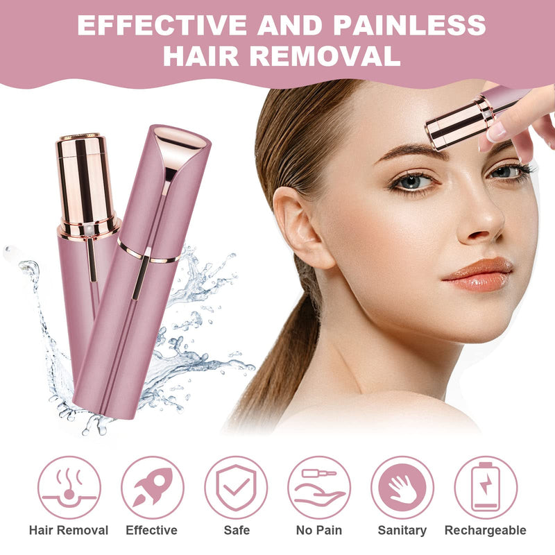 URAQT facial hair remover for women, USB electric hair removal, pain-free facial razor, electric shaver, trimmer for women, body, facial hair, lips, chin, with LED light - NewNest Australia