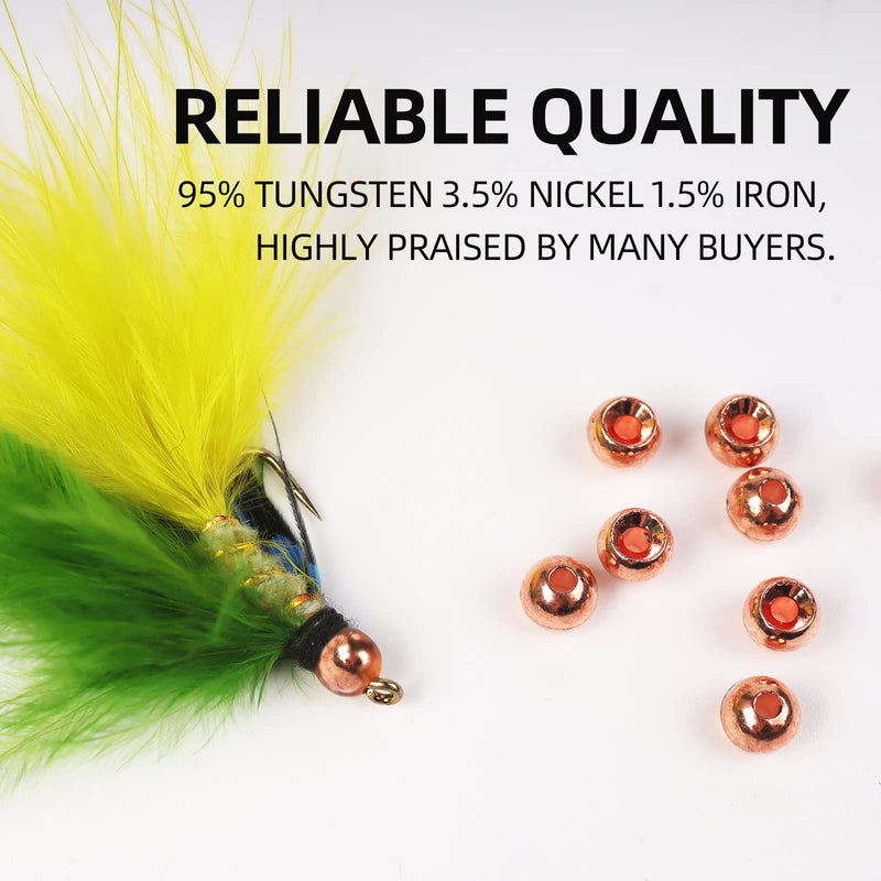 ANGLER DREAM Fly Tying Beads 100 PC/LOT Tungsten Beads Nymph Head Ball Fly Tying Materials 4 Colors Copper 2.45mm - NewNest Australia
