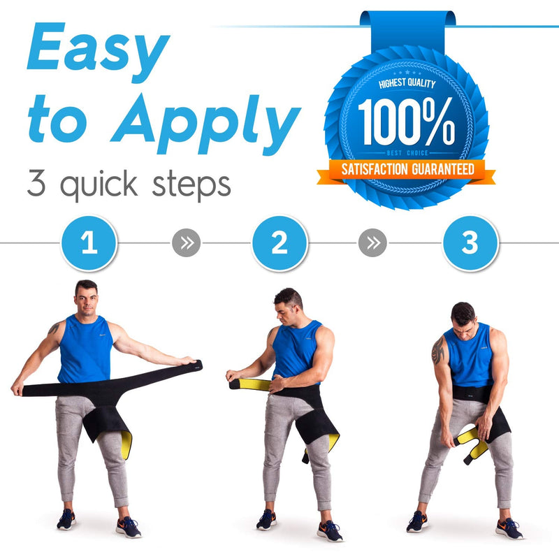 Groin Support and Hip Brace for Men & Women- Compression Wrap for Thigh Quad Hamstring Joints Sciatica Nerve Pain Relief Zenkeyz Leg Strap 2 Straps Design - NewNest Australia