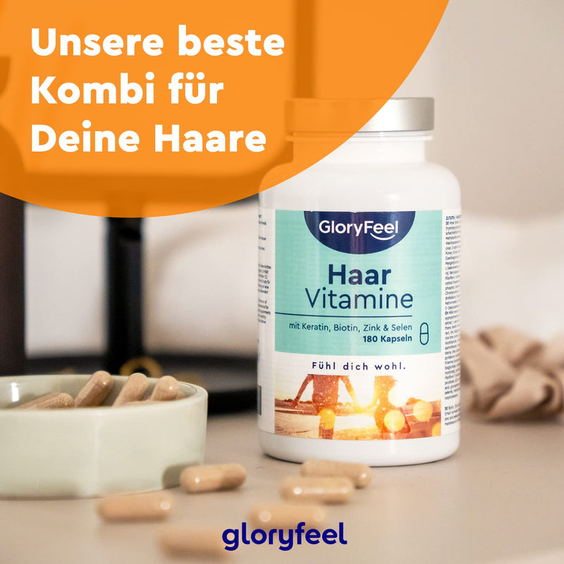 Hair Vitamins - 180 Capsules - Skin Hair Nails Treatment With 24 Vital Substances - High Dose With Biotin, Selenium, Zinc - Organic Active: All 8 B Vitamins - Laboratory Tested Without Additives Made In Germany - NewNest Australia