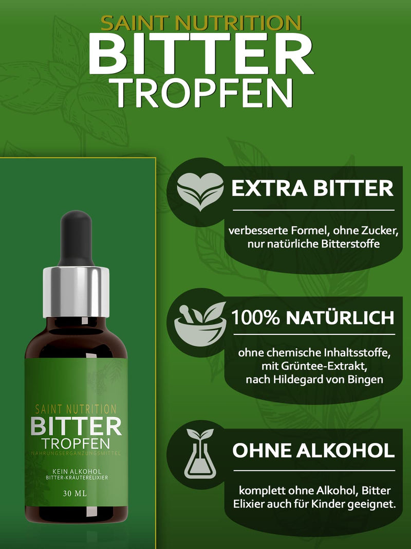 Saint Nutrition Hildegard Von Bingen Bitter Drops Recipe Made Of Bitter Substance - With Bitter Substances High Dose Without Alcohol - Achieve Success Quickly, Bitter Drops Naturally Vegan For The - NewNest Australia