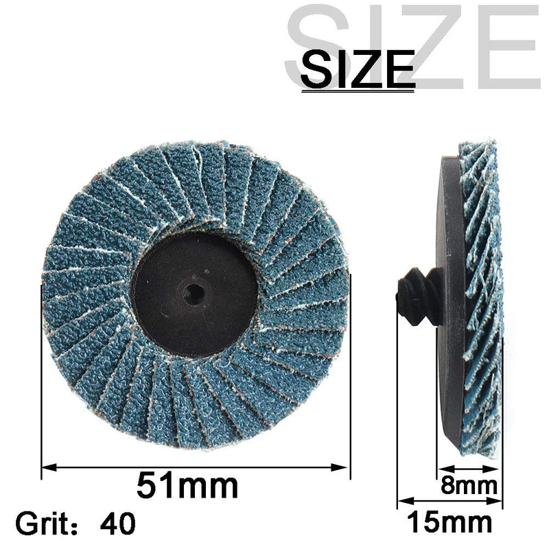 9Pcs 2inch Flap Discs,High Density Zirconia Alumina Flat Rollock Disc with Roloc Disc Pad Holder,Quick Change Sanding Discs for Rotary Tools Grinder,T27 40Grit 40 Grit - NewNest Australia