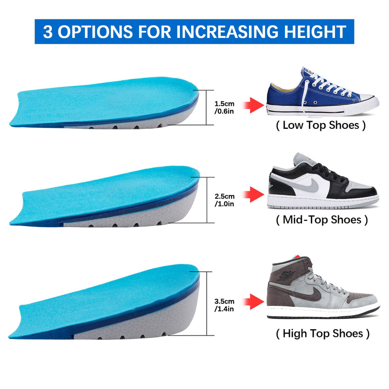 Altartar Heel Spur Insoles Orthopedic Gel Insoles, Heel Pad Heel Cushion for Shoes Heel Protection Silicone Women Men Heel Wedge Heel Raiser 15 mm for Relieving Plantar Fasciitis Blue 1.5 cm - NewNest Australia