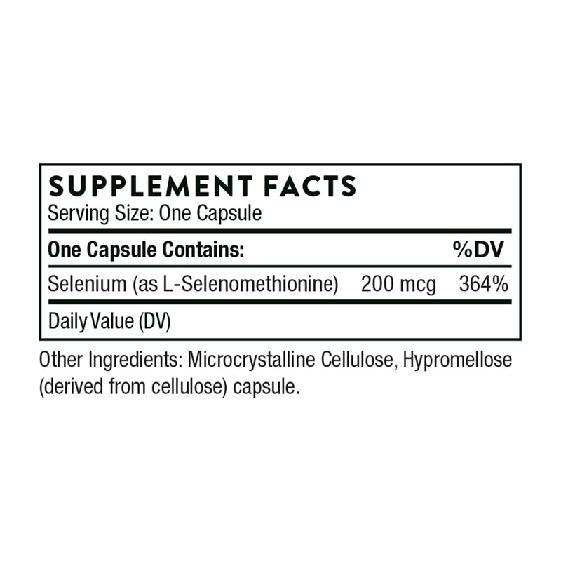 Thorne Research - Selenomethionine - 200 mcg Selenium Supplement for Antioxidant Support - 60 Capsules - NewNest Australia