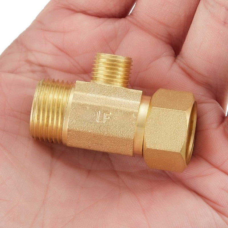 Pronese 1 Pack Lead-Free Brass, Angle Stop Add-A-Tee Valve,Splitting Water Supply,1/2"-14NPS x 1/2"-14NPS x 3/8"MIP, 3 Way Adapter Or Tee Connector With A Sealing Tape 1/2"-14NPS x 1/2"-14NPS x 3/8" - NewNest Australia