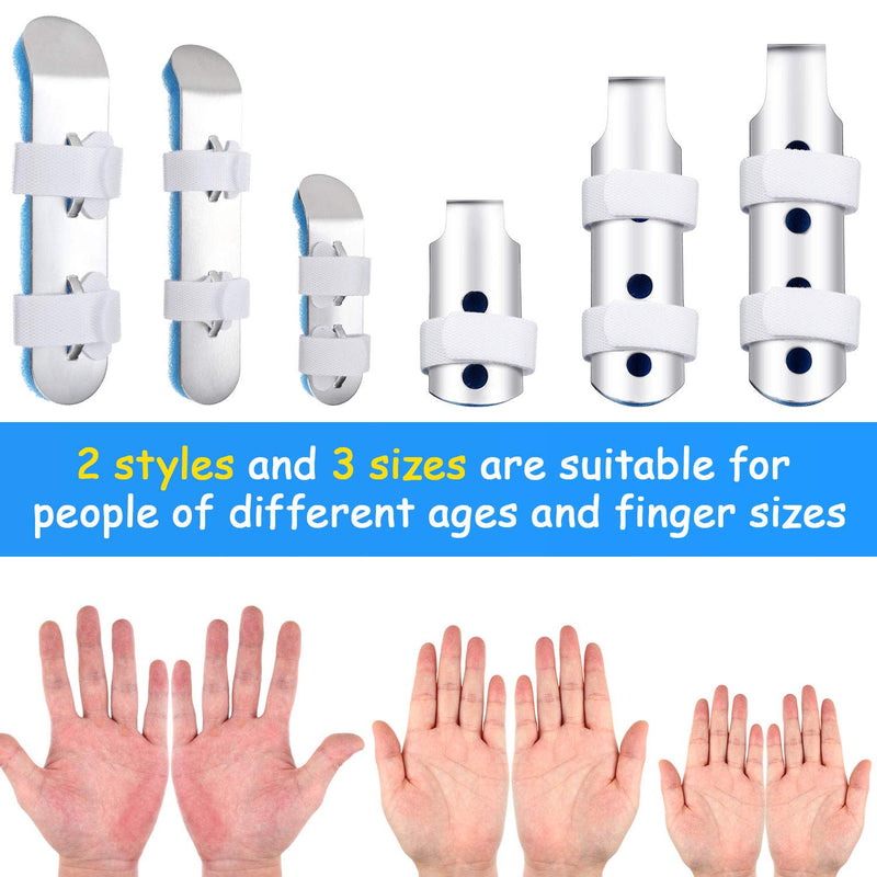 10 Pieces Finger Splint Metal Finger Support Finger Knuckle Immobilization with Soft Foam Inner Band and Protective Vent for Adults and Children, 3 Sizes (Blue) 10 Piece Set Blue - NewNest Australia