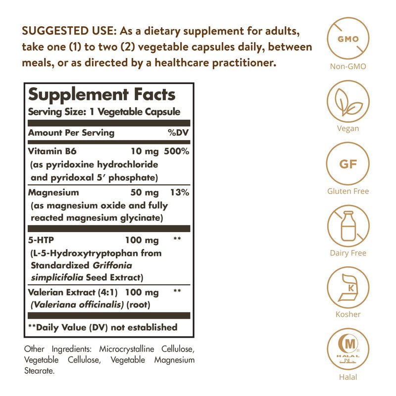 Solgar, 5-HTP 100 mg, 90 Vegetable Capsules - NewNest Australia