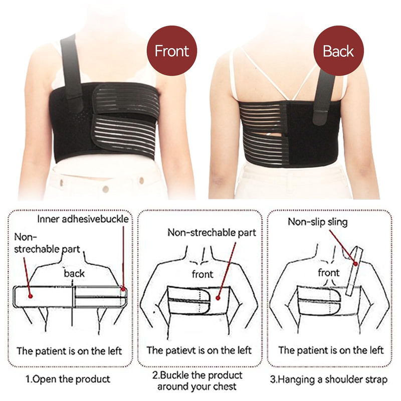 Broken Rib Bandage, Rib Belt For Men And Women, Breathable Chest Wrap Belt For Support Sore Or Crushed Ribs, Sternum Injuries, Protection From Dislocated Rib - NewNest Australia