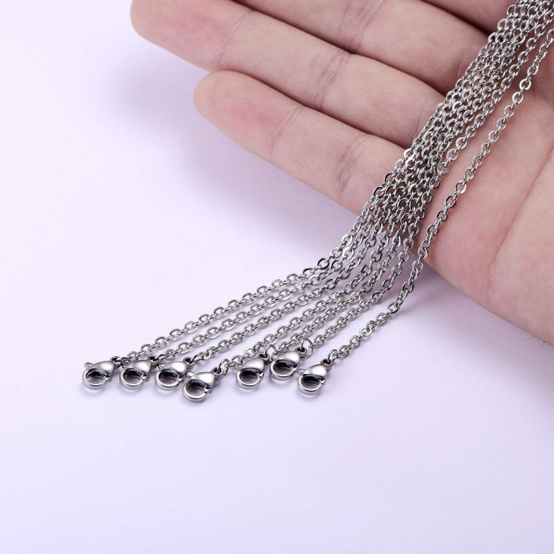 30 Pack 18 Inch Necklace Chain Stainless Steel Link Cable Chain Necklace with Lobster Clasps for DIY Jewelry Making 18 Inches - NewNest Australia