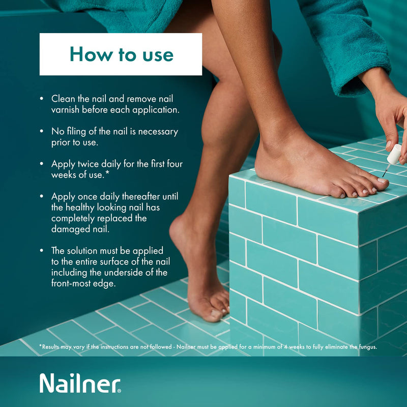 Nailner Fungal Nail Treatment Brush 5 ml - Treat & Prevent Fungal Nail Infection - Anti Fungal Nail Treatment for Toenails - Nail Fungus Treatment - Clinically Proven - 300 Applications - Clear - NewNest Australia