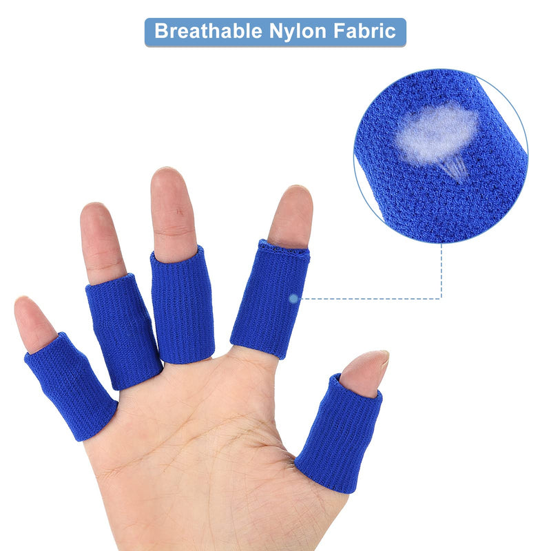 Finger Bandages, Finger Protectors, Pack Of 10, Stretchy, Flexible Finger Cuffs, Support, Finger Protection, Sports Aid, Arthritis Band Wrap For Pain Relief, Arthritis, Trigger Finger Or (Blue) - NewNest Australia