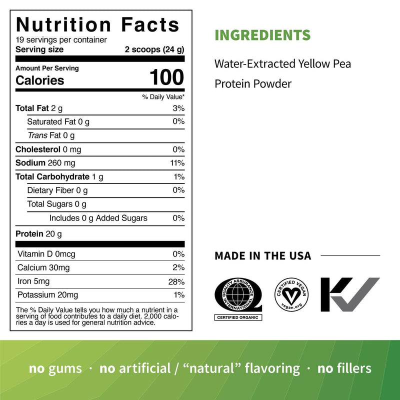Sprout Living Organic Pea Protein Powder, 20 Grams of Plant Based Organic Protein Powder Without Artificial Sweeteners, Non Dairy, Non-GMO, Dairy Free, Vegan, Gluten Free, Keto Drink Mix (1 Pound) 1 Pound (Pack of 1) - NewNest Australia