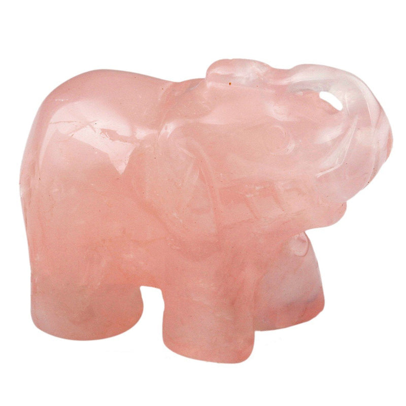 mookaitedecor Natural Rose Quartz Elephant Ornament Figurine,Healing Crystal Energy Gemstone Reiki Statue Home Decor,1.5 Inch #01-rose Quartz - NewNest Australia