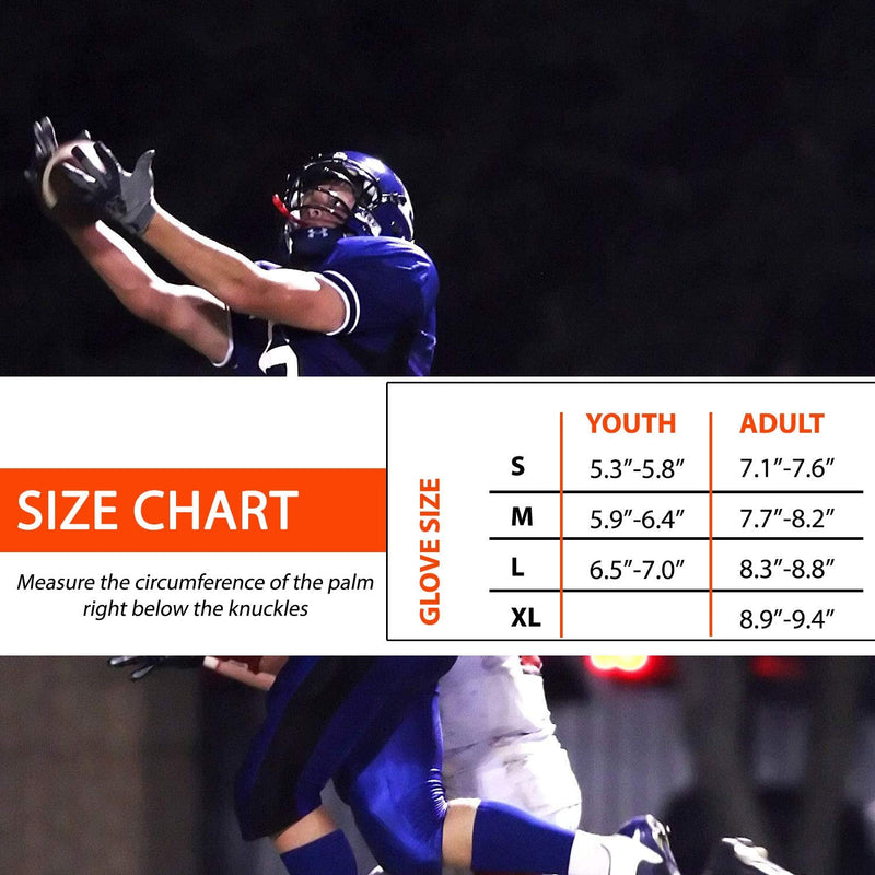 Pure Athlete Football Receiver Gloves – Elite-Stick Silicone Gripping Technology – Adult/Youth Black Youth Large - NewNest Australia
