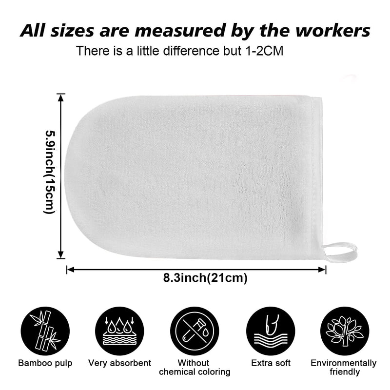 PHOGARY 8 Pcs Microfiber Wash Mitts Flannel Soft Wash Mitt Bath Spa Cloth Reusable Makeup Remover Gloves European Style Wash Cloth 15x21cm (White and Gray) - NewNest Australia