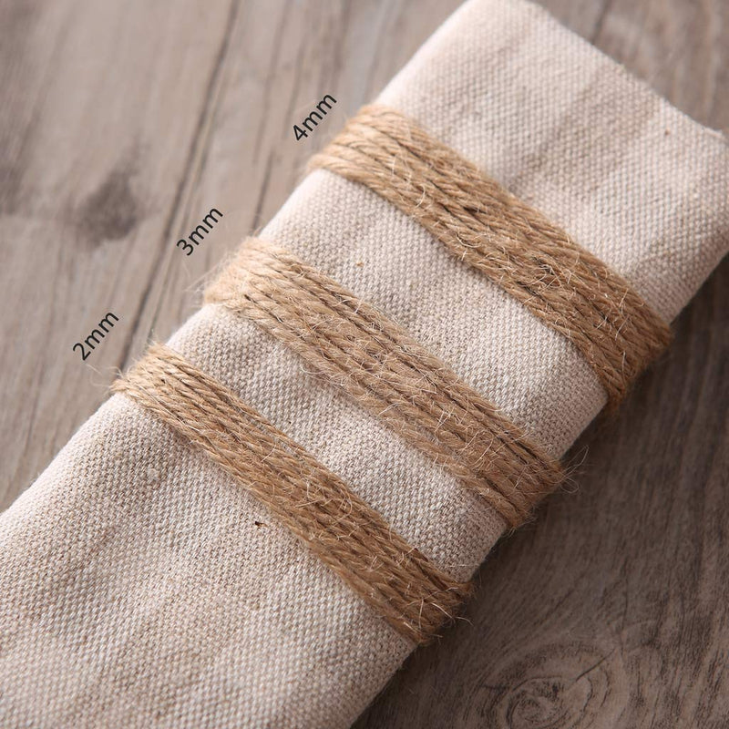 Quotidian 1000 Feet (c. 333 Yards) 2mm 3 ply Natural Jute Twine String Rolls for Artworks and Crafts, Gift Wrapping, Picture Display and Gardening (2mm) 1/12 inch x 1000 feet - NewNest Australia