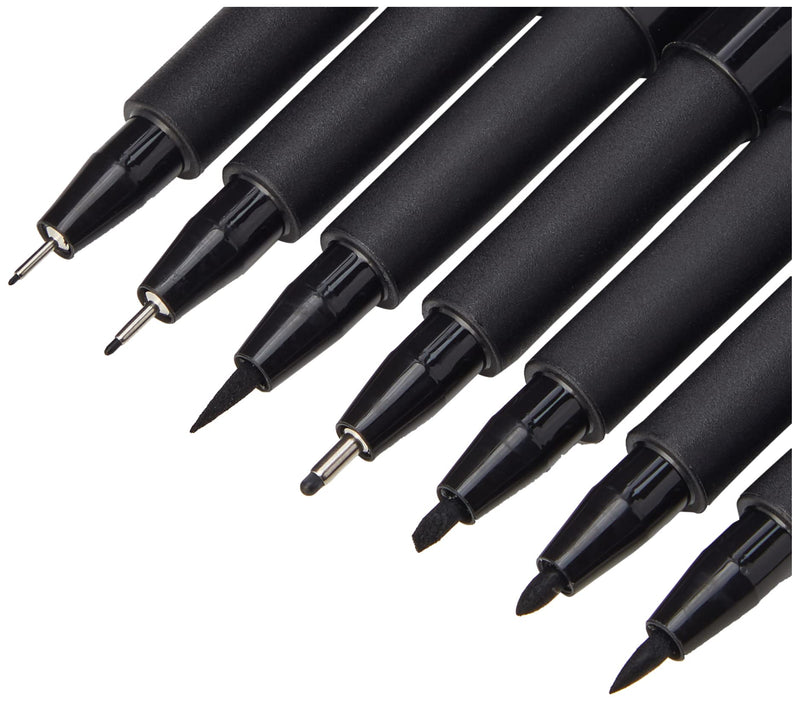 Faber-Castell Pitt Artist Pen Pack of 8 Assorted Sizes, 8 Black - NewNest Australia