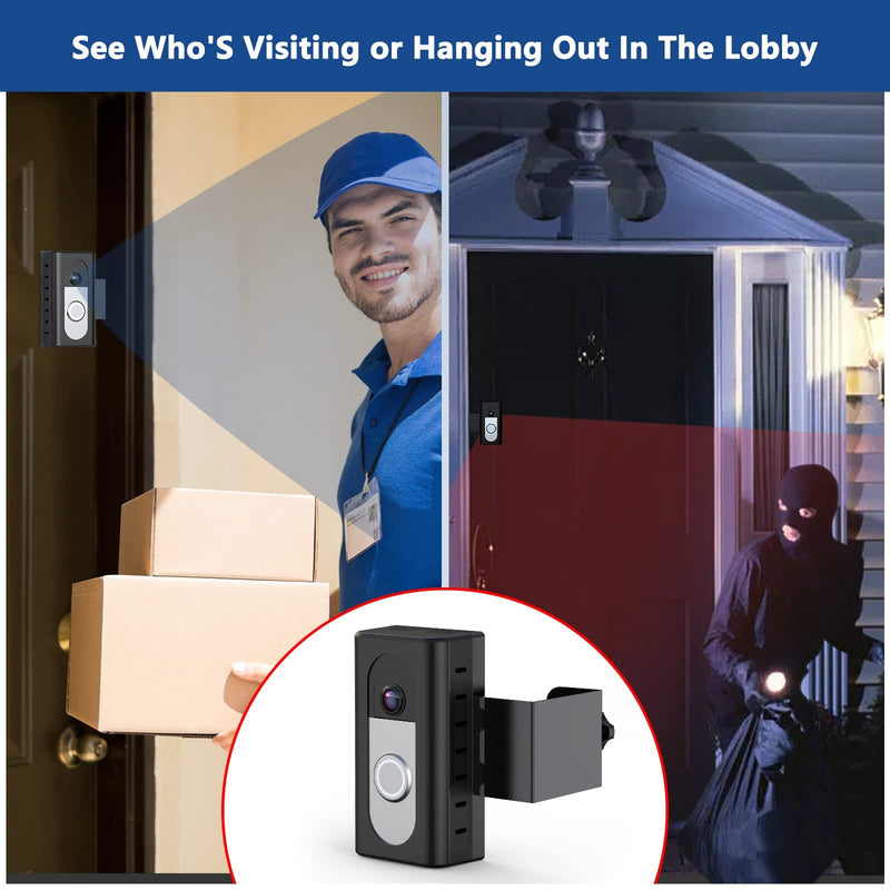 KIMILAR Anti-Theft Video Doorbell Mount Compatible with Video Doorbell 1/2/3/3 Plus/4/(2020 Release), Adjustable Mounting Bracket Accessories for houses, apartments, businesses, No Need to Drill Black - NewNest Australia