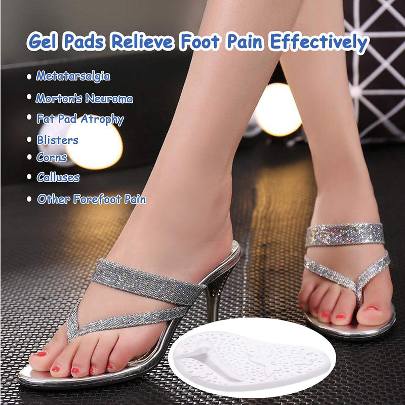 Pads for Thong Sandals Flip-Flops, 2 Pairs Self-Adhesive Gel Cushion Pad Non Slip Sandal Insoles Thong Slipper, Ball of Foot Grip Pads for Metatarsal Support and Pain Relief, Anti-Slip - NewNest Australia
