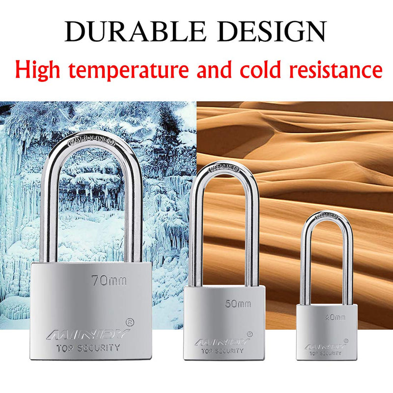 40mm Long Shackle Padlocks for Outdoor Use All Weather Resistant, Alloy Steel Heavy Duty Lock with 4 Keys 1.6in (40mm) - NewNest Australia